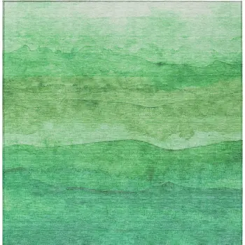 8' X 10' Green And Mint Green Abstract Washable Indoor Outdoor Area Rug