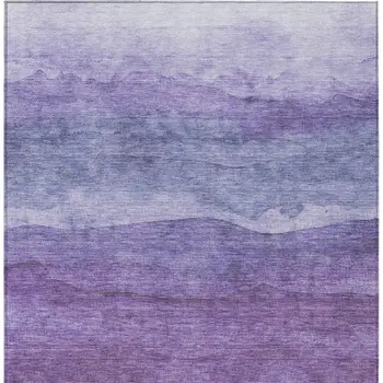 3' X 5' Purple And Lavender Abstract Washable Indoor Outdoor Area Rug