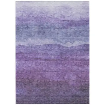9' X 12' Purple And Lavender Abstract Washable Indoor Outdoor Area Rug