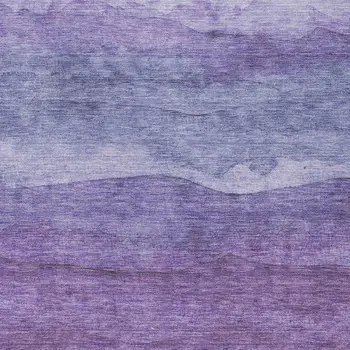 10' X 14' Purple And Lavender Abstract Washable Indoor Outdoor Area Rug