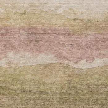 8' X 10' Tan And Beige Abstract Washable Indoor Outdoor Area Rug
