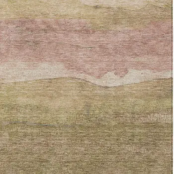 9' X 12' Tan And Beige Abstract Washable Indoor Outdoor Area Rug