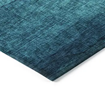 3' X 5' Teal Blue And Green Abstract Washable Indoor Outdoor Area Rug