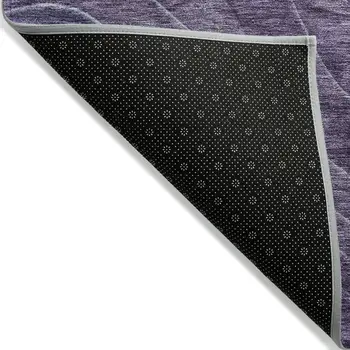 9' X 12' Purple And Gray Abstract Washable Indoor Outdoor Area Rug