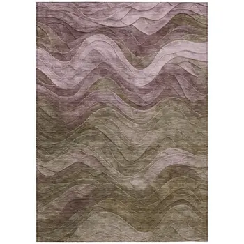 8' X 10' Taupe And Beige Abstract Washable Indoor Outdoor Area Rug