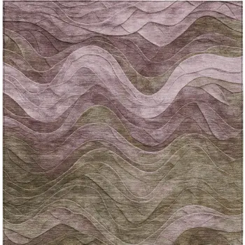 9' X 12' Taupe And Beige Abstract Washable Indoor Outdoor Area Rug