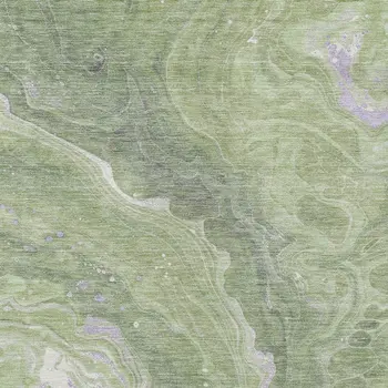 5' X 8' Artichoke Green Lavender And Ivory Abstract Washable Indoor Outdoor Area Rug