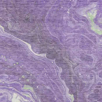 10' X 14' Purple Mint Green And Ivory Abstract Washable Indoor Outdoor Area Rug