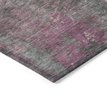 8' X 10' Blush Gray And Mauve Abstract Washable Indoor Outdoor Area Rug