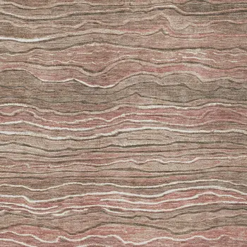 3' X 5' Brown And Copper Abstract Washable Indoor Outdoor Area Rug
