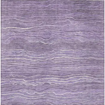 3' X 5' Purple And Lavender Abstract Washable Indoor Outdoor Area Rug