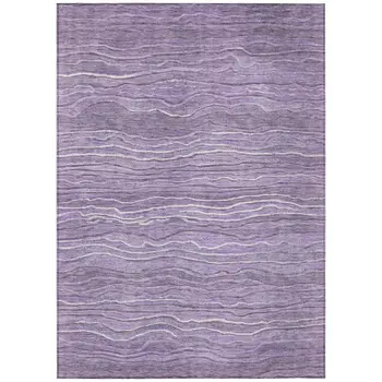 5' X 8' Purple And Lavender Abstract Washable Indoor Outdoor Area Rug