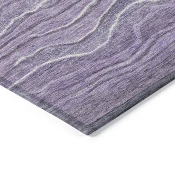 5' X 8' Purple And Lavender Abstract Washable Indoor Outdoor Area Rug