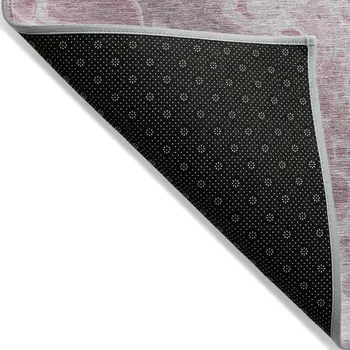 10' X 14' Pink And Ivory Abstract Washable Indoor Outdoor Area Rug