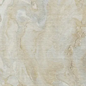 10' X 14' Beige And Silver Abstract Washable Indoor Outdoor Area Rug