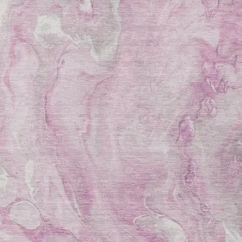 8' X 10' Pink And Silver Abstract Washable Indoor Outdoor Area Rug