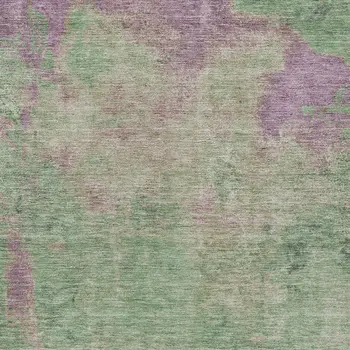 3' X 5' Artichoke Green And Eggplant Abstract Washable Indoor Outdoor Area Rug