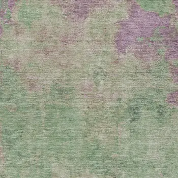 8' X 10' Artichoke Green And Eggplant Abstract Washable Indoor Outdoor Area Rug
