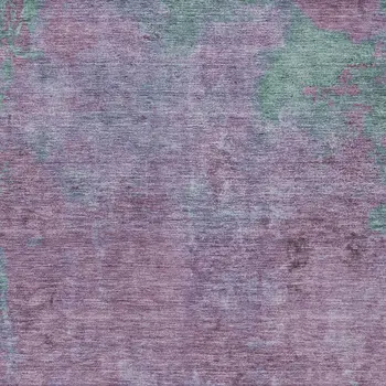 3' X 5' Lavender And Teal Blue Abstract Washable Indoor Outdoor Area Rug