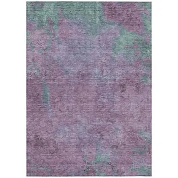 5' X 8' Lavender And Teal Blue Abstract Washable Indoor Outdoor Area Rug