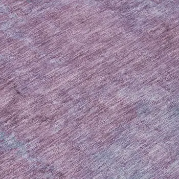 8' Lavender And Teal Blue Round Abstract Washable Indoor Outdoor Area Rug