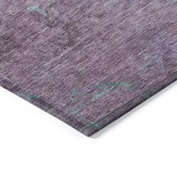 8' X 10' Lavender And Teal Blue Abstract Washable Indoor Outdoor Area Rug