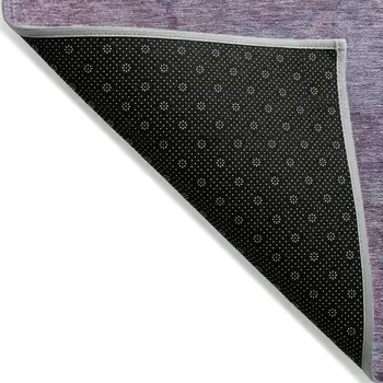 9' X 12' Lavender And Teal Blue Abstract Washable Indoor Outdoor Area Rug