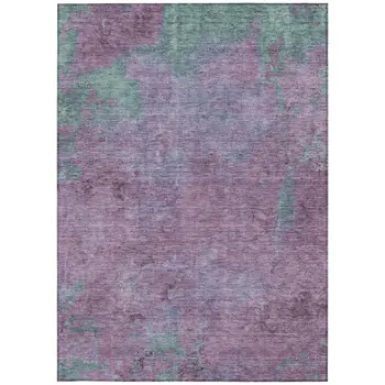10' X 14' Lavender And Teal Blue Abstract Washable Indoor Outdoor Area Rug