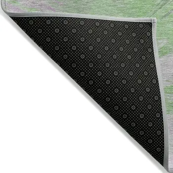 10' X 14' Green Lavender And Ivory Abstract Washable Indoor Outdoor Area Rug