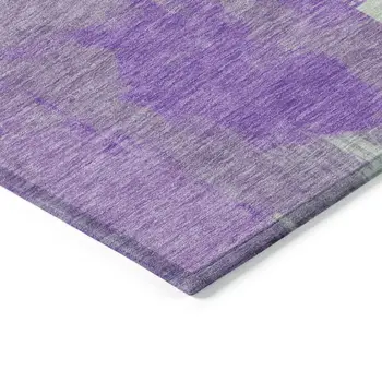 8' X 10' Purple Mint Green And Ivory Abstract Washable Indoor Outdoor Area Rug