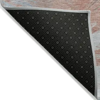 9' X 12' Taupe Copper And Ivory Abstract Washable Indoor Outdoor Area Rug