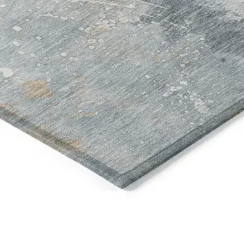 10' X 14' Gray Beige And Olive Green Abstract Washable Indoor Outdoor Area Rug