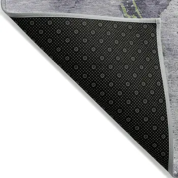 3' X 5' Lavender And Lime Green Abstract Washable Indoor Outdoor Area Rug