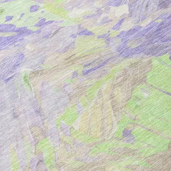 8' X 10' Lavender Mint Green And Beige Abstract Washable Indoor Outdoor Area Rug