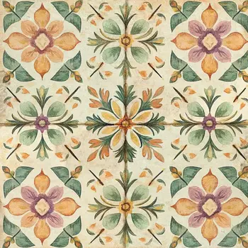 5" x 5" Green Vinyl Arabesque Peel And Stick Removable Tiles