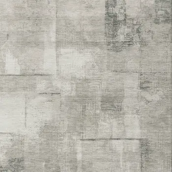 10' X 14' Beige And Gray Geometric Washable Indoor Outdoor Area Rug