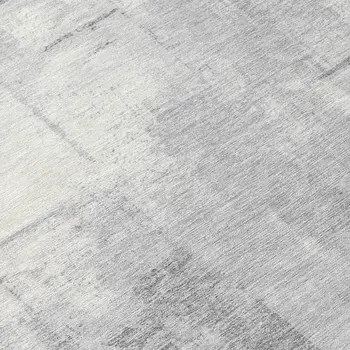 8' Gray And Silver Round Geometric Washable Indoor Outdoor Area Rug