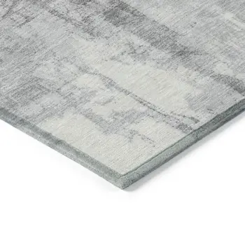 10' X 14' Gray And Silver Geometric Washable Indoor Outdoor Area Rug