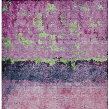 3' X 5' Blush And Mint Green Abstract Washable Indoor Outdoor Area Rug
