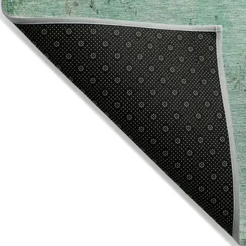 5' X 8' Green And Pink Abstract Washable Indoor Outdoor Area Rug