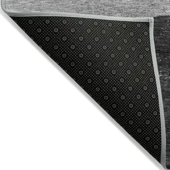 9' X 12' Gray And Charcoal Horse Washable Indoor Outdoor Area Rug