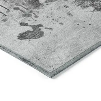 9' X 12' Gray And Silver Horse Washable Indoor Outdoor Area Rug