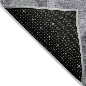 9' X 12' Lavender And Fern Green Geometric Washable Indoor Outdoor Area Rug