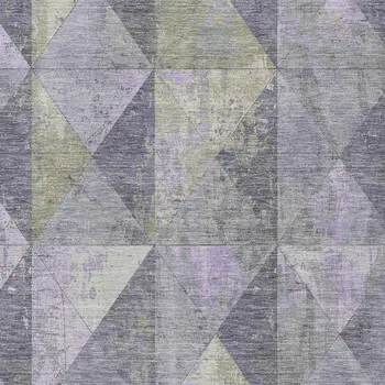 10' X 14' Lavender And Fern Green Geometric Washable Indoor Outdoor Area Rug