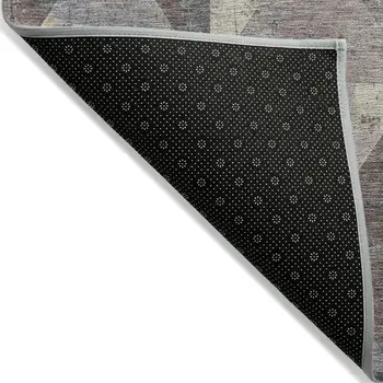 10' X 14' Brown And Teal Blue Geometric Washable Indoor Outdoor Area Rug