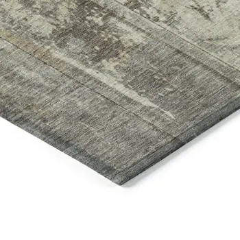 10' X 14' Beige Gold And Khaki Abstract Washable Indoor Outdoor Area Rug