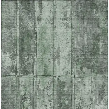 5' X 8' Green Charcoal And Gray Abstract Washable Indoor Outdoor Area Rug