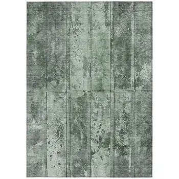 8' X 10' Green Charcoal And Gray Abstract Washable Indoor Outdoor Area Rug