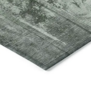8' X 10' Green Charcoal And Gray Abstract Washable Indoor Outdoor Area Rug
