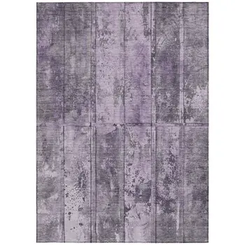 3' X 5' Purple Lavender And Gray Abstract Washable Indoor Outdoor Area Rug